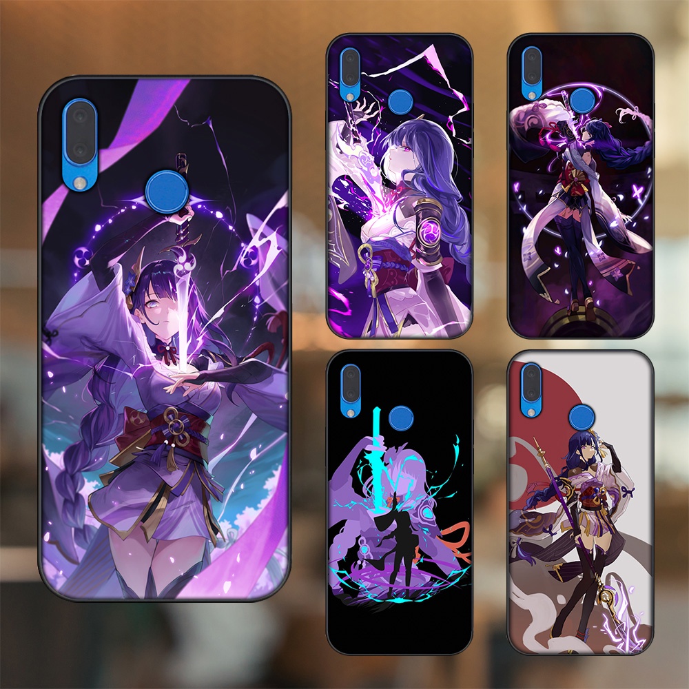 Ốp lưng Huawei Nova 3, Nova 3i, Nova 3e, P20 Lite viền đen in hình Raiden Shogun Genshin Impact