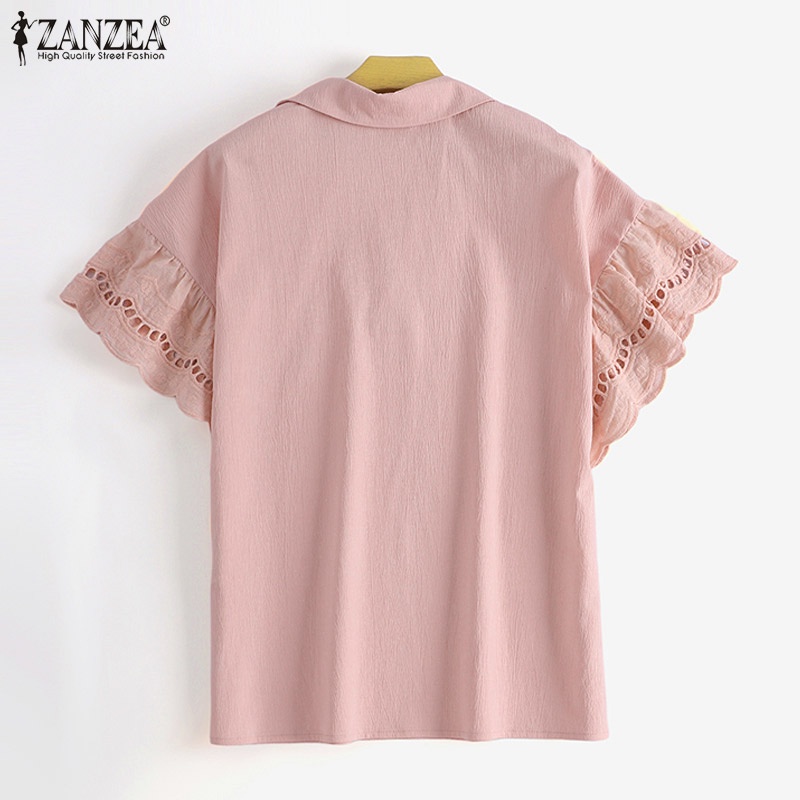 Zanzea Áo Nữ Tay Lửng Cổ Chữ V Phối Ren Thời Trang Quyến Rũ