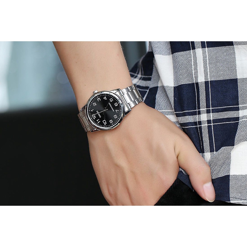 Đồng hồ nam nữ CASIO MTP/LTP V001D-7B, đồng hồ chính hãng, dây thép màu bạc siêu bền
