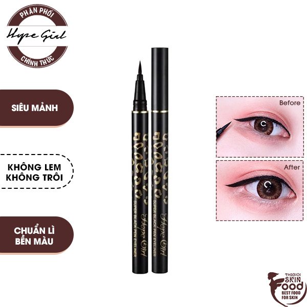 Bút Kẻ Mắt Nước Siêu Mảnh Hope Girl Super Black Pen Eyeliner 0.5g