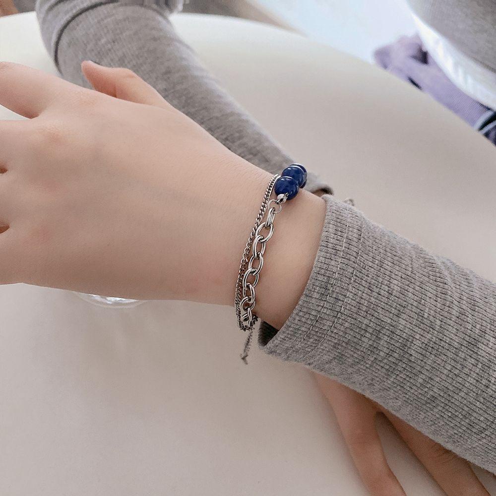 Vòng Tay Hạt Mã Não Hai Lớp Có Thể Điều Chỉnh Ngọt Ngào Cho Nữ|Vòng Tay Chuỗi Hạt Thời Trang Cho Nữ