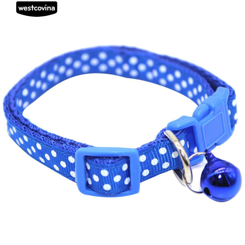 Vòng đeo cổ họa tiết chấm bi có chuông xinh xắn dành cho thú cưng