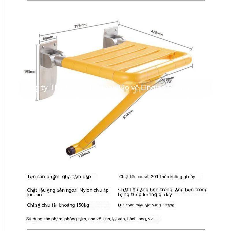 Ghế Gắn Tường Nhà Tắm Chống Trượt Có Thể Gấp Gọn Cho Người Lớn Tuổi