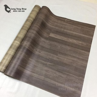 [ Loại nhám - Màu gỗ đậm ] Thảm nhựa Simili trải sàn vân gỗ xám đậm - loại nhám hiện rõ vân gỗ