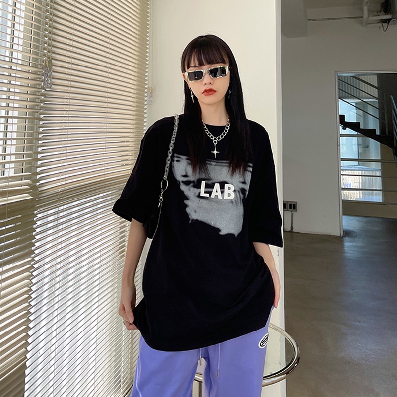 NRVP Áo Thun Nữ Ngắn Tay In Chữ Phong Cách Hàn Quốc