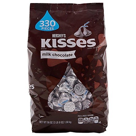 Tách lẻ 100GR Kẹo Socola Hershey’s Kisses Milk Chocolate Gói 1,58 Kg Của Mỹ BKHS1003 - CALISHOP