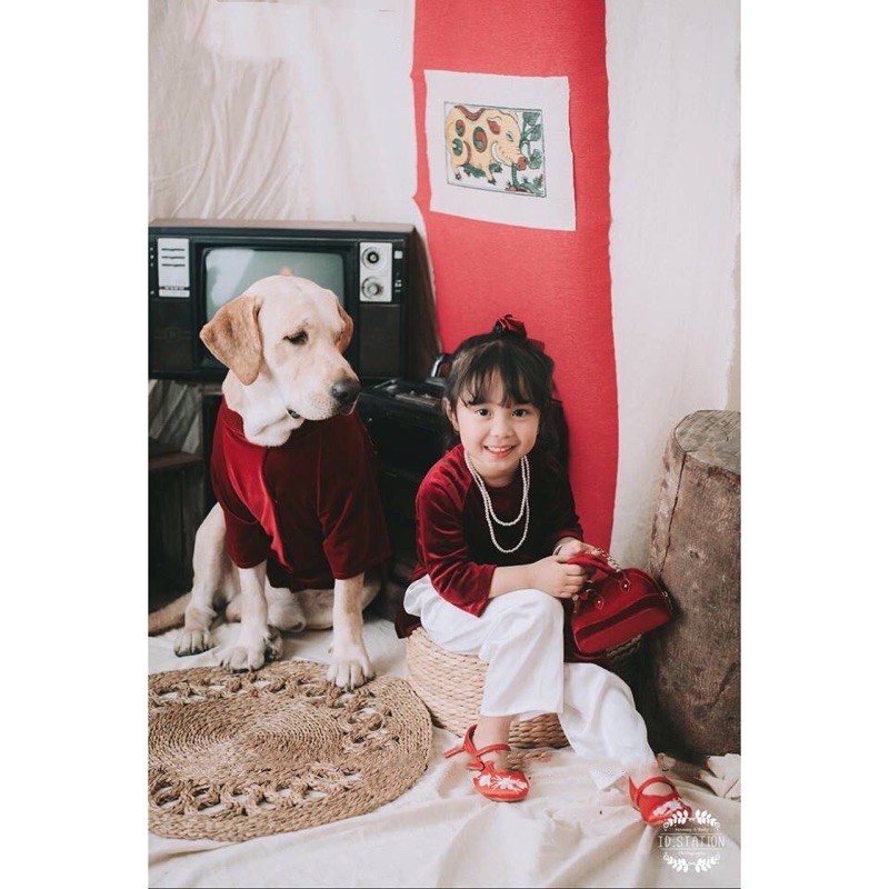 ÁO DÀI NHUNG BÉ GÁI (7-20kg)
