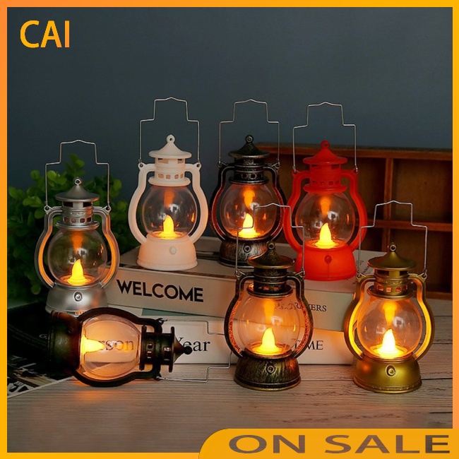 Đèn Dầu Nhiều Màu Sắc Nút Nhấn Bằng Pin Kiểu Retro Nghệ Thuật Dùng Để Trang Trí Halloween