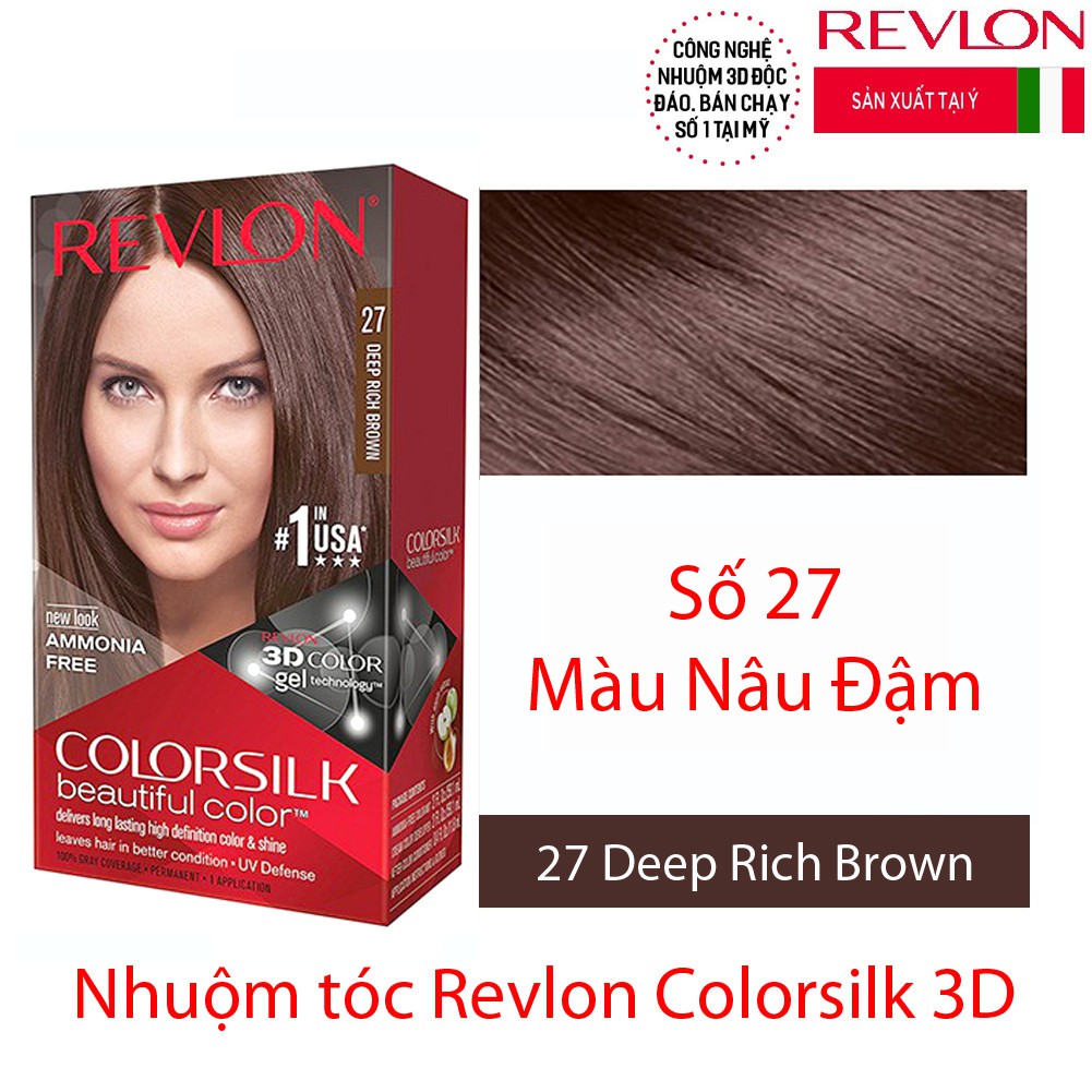 Thuốc nhuộm tóc Revlon Colorsilk số 27 (Deep Rich Brown)