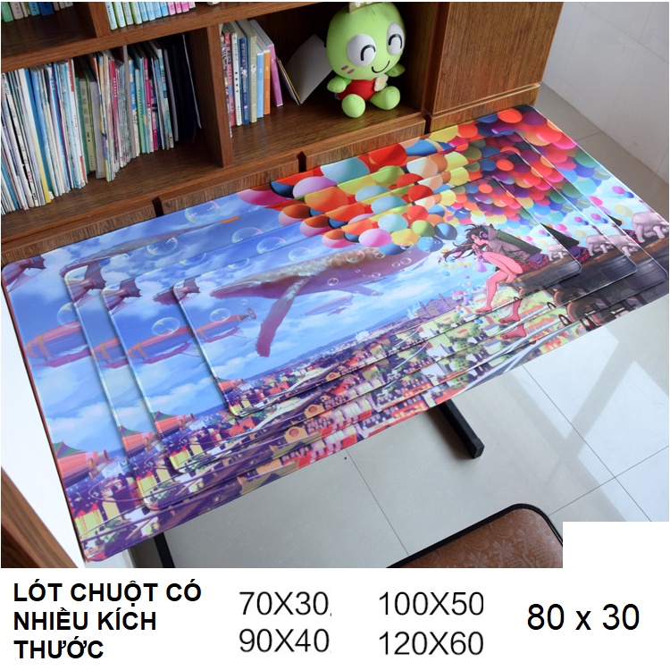 Tấm lót chuột cỡ lớn 80cm x 30cm dày 3mm hình songoku