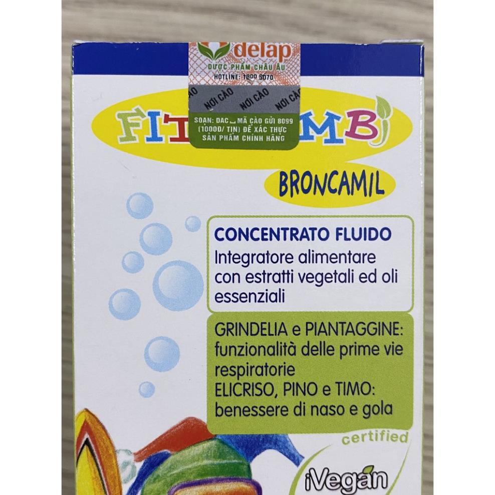 BRONCAMIL FITO BIMBI,Thảo Dược Ho Có Đờm,Viêm Họng,Viêm Phế Quản,Làm Dịu Mát Họng Đường Hô Hấp