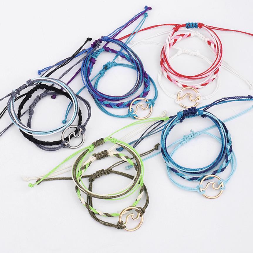 Set 3 Vòng Tay Bện Dây Nhiều Lớp Thời Trang Cho Nam Nữ