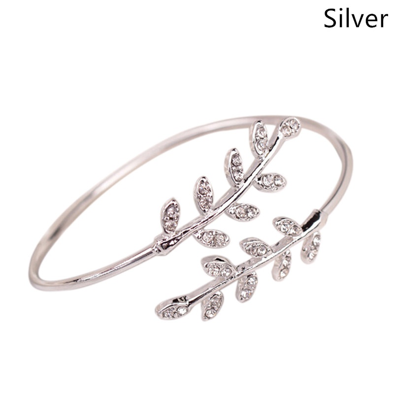 1 Pc Party Jewelry Adjustable Bangles Women Opening Bracelet Fine Bangles Opening Bangles Leaf Bangles