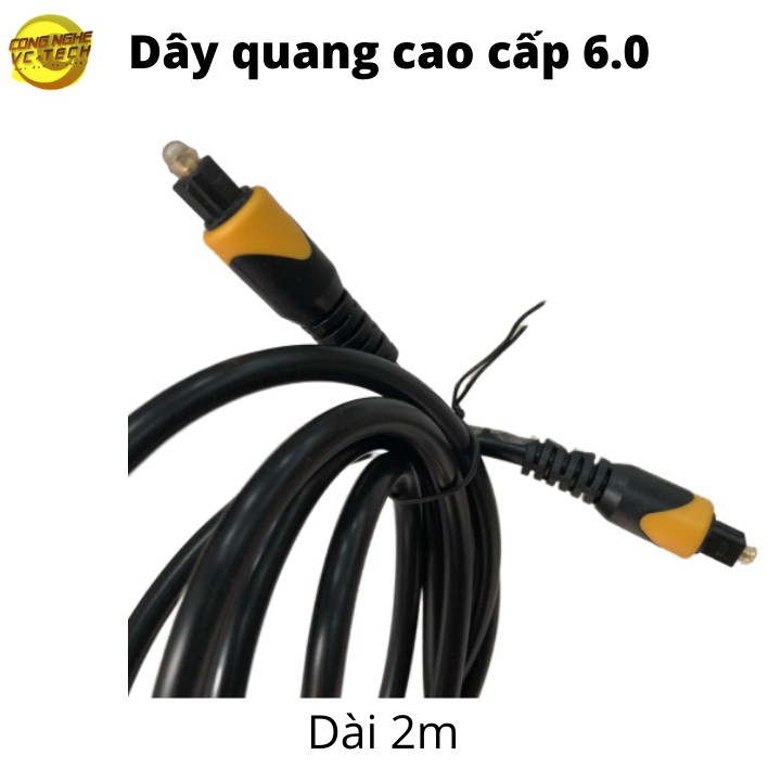 Dây Audio Quang 6.0 (Toslink, Optical) Dài 2m-Sản phẩm cao cấp 2020