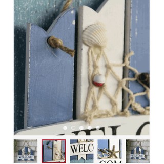 Bảng welcome xanh trắng