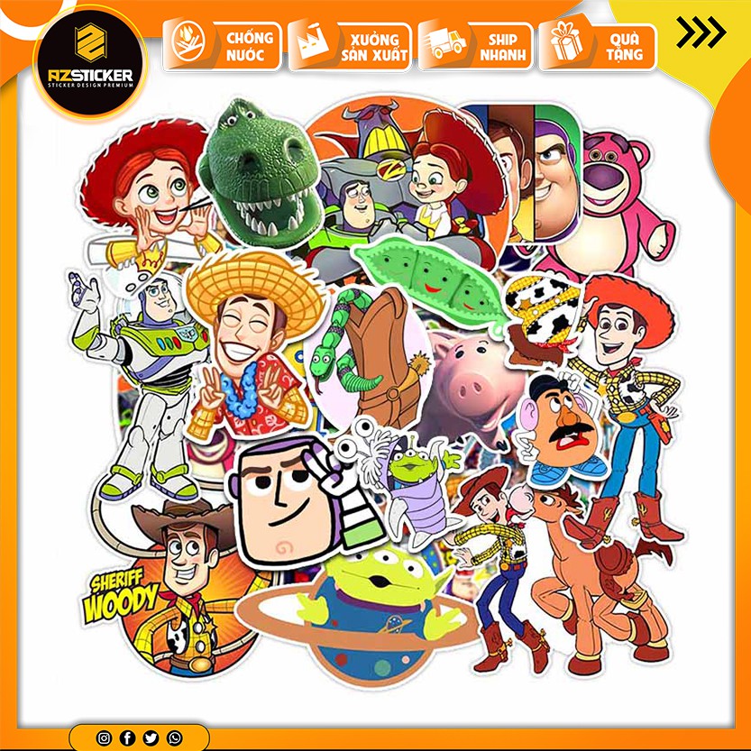 Bộ Hình Dán Nón Bảo Hiểm, Dán Laptop , Dán Điện Thoại , Dán Vali , Tem Dán Xe Máy ... | Sticker Toy Story