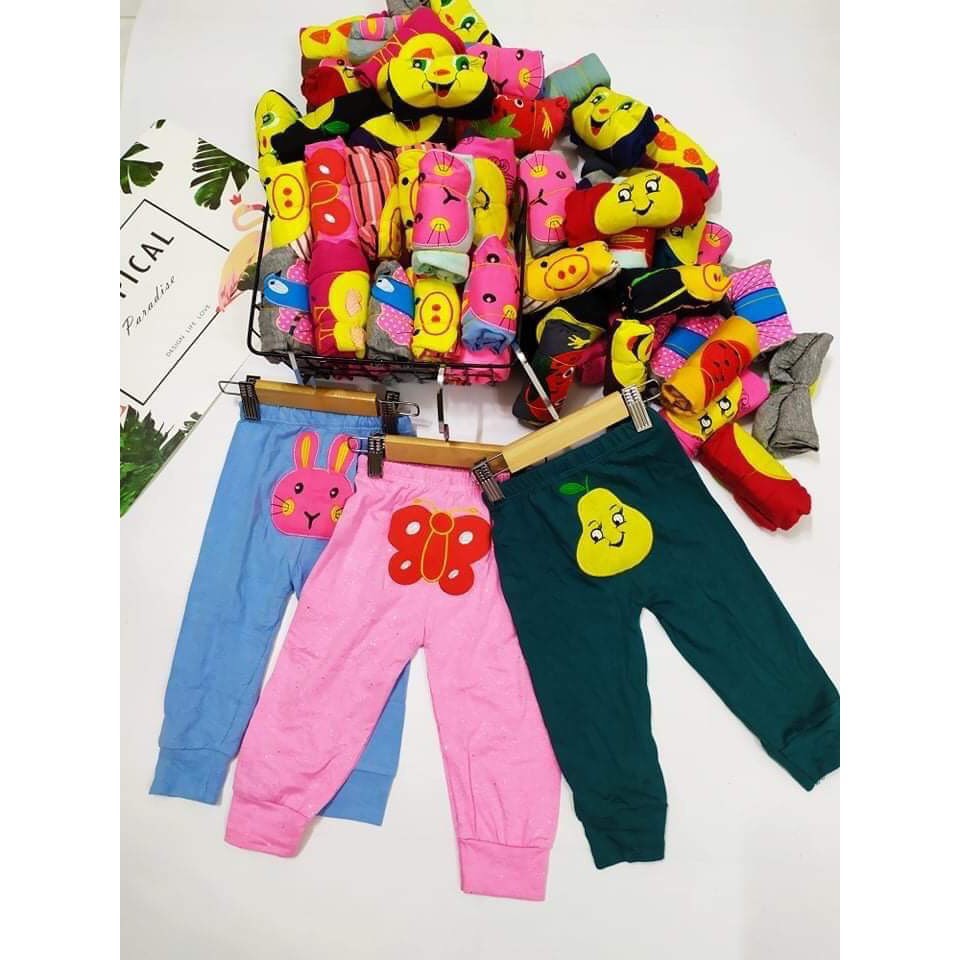 Quần Dài Mông Thú Hình Thêu Nổi Chất Cotton Mềm Đẹp Cho Bé - Quần Dài Thu Đông Bé Trai Bé Gái