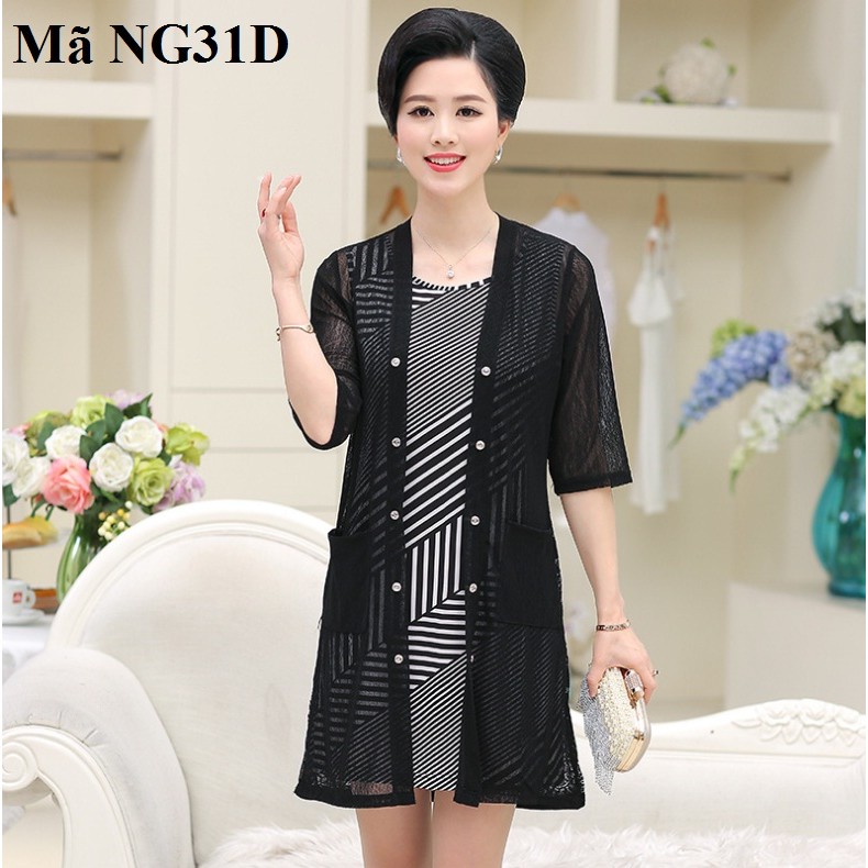 Váy đầm cho người trung niên, có kèm áo khoác ngoài