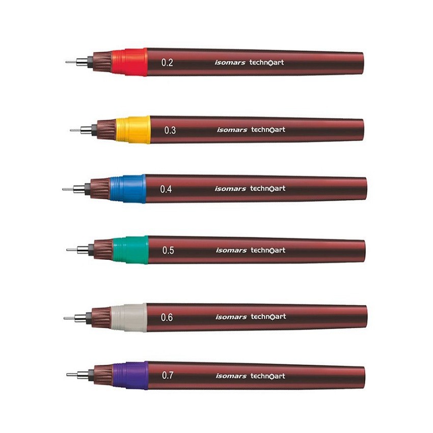 Bộ Bút vẽ Kỹ Thuật chuyên dụng ISOMARS Technoart Drawing Pen Set of 3 hoặc Set of 4