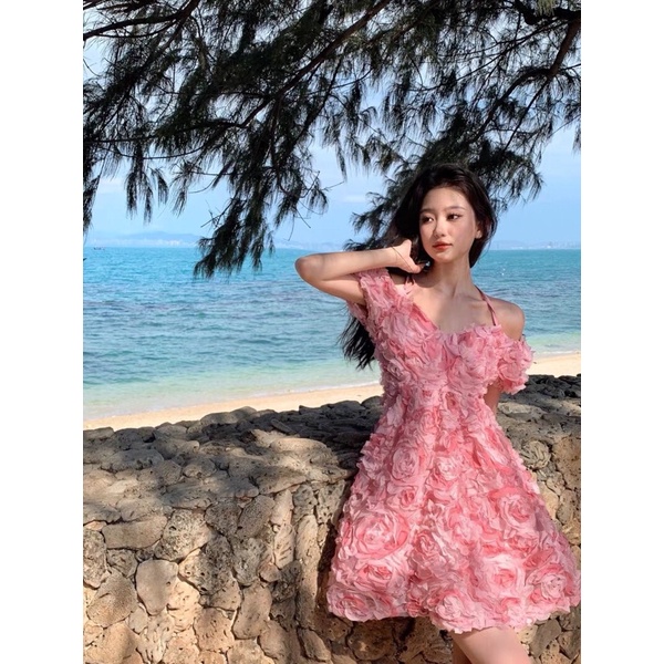 ✨💕Đầm hoa hồng siêu bánh bèo, hàng loại 1