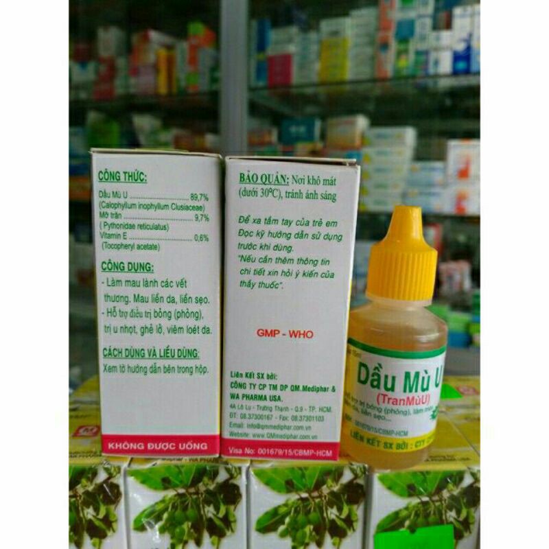 Dầu Mù U - Trăn Mù U chai 15ml ⚡ CAM KẾT CHẤT LƯỢNG ⚡ Dầu mù u bôi bỏng, u nhọt, ghẻ lở - làm mau lành vết thương