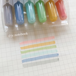 Bộ bút Highlight Bấm 6 màu - Bộ 6 Bút Dạ Quang màu Pastel dạng Bấm (hộp cam)