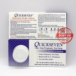  Que thử thai Quickseven - test thử thai nhanh chính xác - che tên sản phẩm