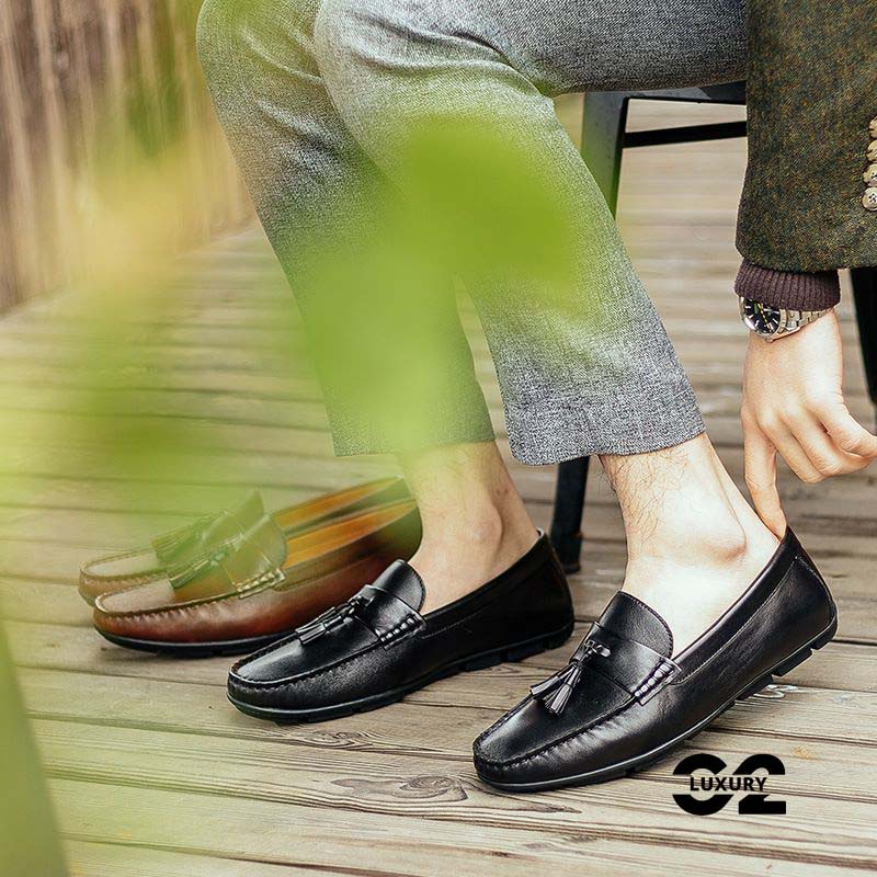 Giày lười nam Luxury dáng Moccasin Shoes BL09-1 giày da cao cấp chống trơn trượt nhiều size