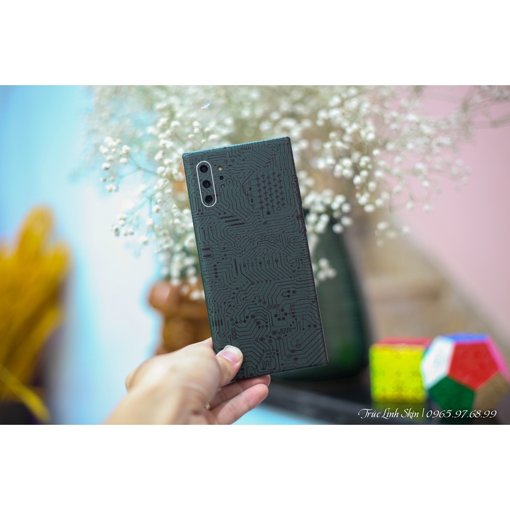 Skin dán điện thoại mẫu 3M vân nổi mạch điện xanh Electric Board
