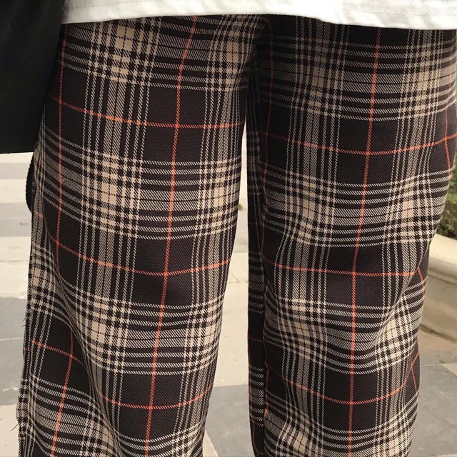 Quần Cul / Quần Unisex Nam Nữ [ ống suông kẻ caro nữ ]- freesize dưới 70 kg | BigBuy360 - bigbuy360.vn