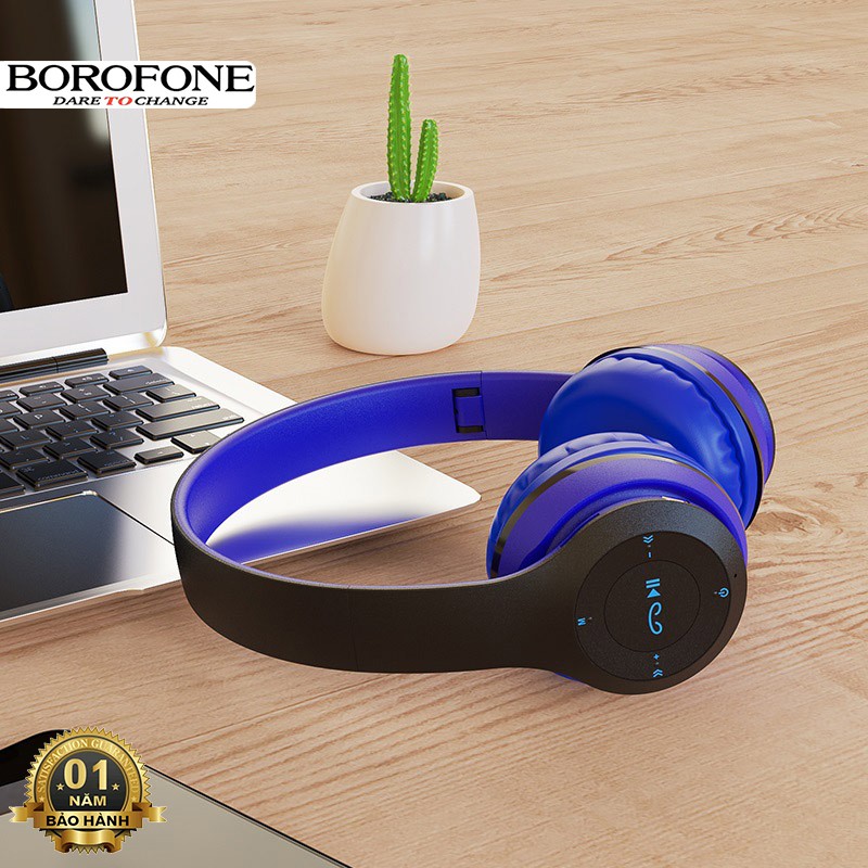 Tai nghe chụp tai Bluetooth Borofone BO4 headphone không dây, nghe nhạc 5 tiếng, hỗ trợ khe thẻ nhớ