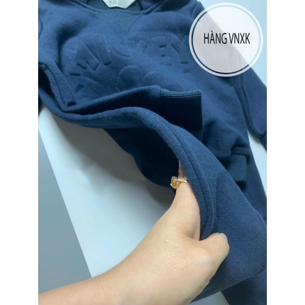 BỘ NỈ MICKKY MÀU THAN CÓ MŨ TAI GẤU CHO BÉ