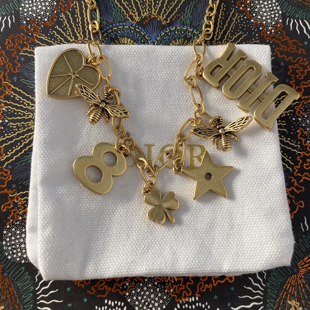 Lá thư lắc tay vàng Retro vòng lắc tay vòng tay nữ dễ thương