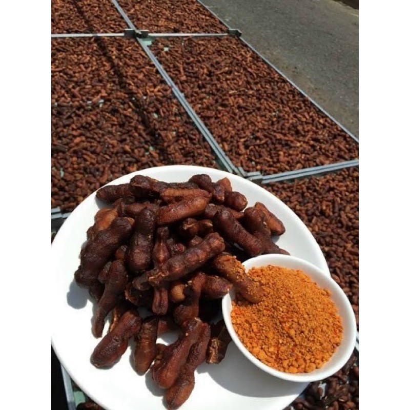 500g Me Lào Muối Ớt Một Nắng - Tặng kèm muối tôm ớt