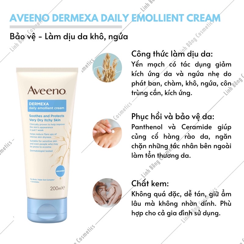 KEM DƯỠNG ẨM PHỤC HỒI DA AVEENO DEMERXA DAILY EMOLLIENT CREAM