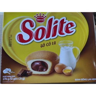 Bánh bông lan kem Solite vị Socola hộp 276g (12 gói x 23g)