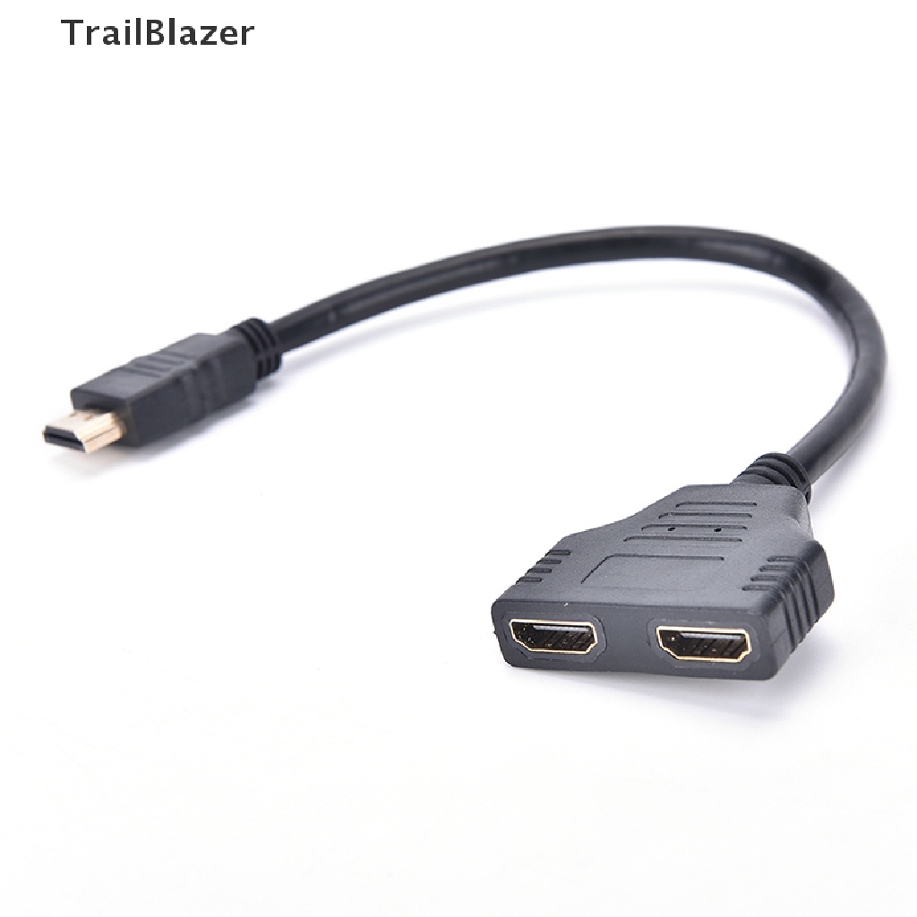 Tbvn New 1080P HDMI Port Male to 2 Female 1 In 2 Out Splitter Cable Adapter Converter Jelly