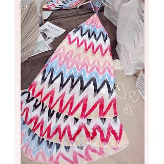 ĐẦM MAXI CỔ YẾM PHỐI MÀU