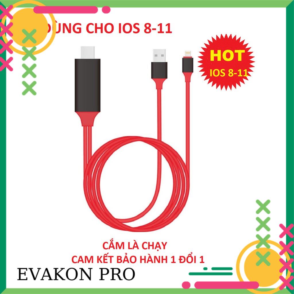 Cáp HDMI cho Iphone 5/6/7/8/X và Ipad dài 2M IOS 8-13 mới nhất 2021 - CẮM LÀ CHẠY
