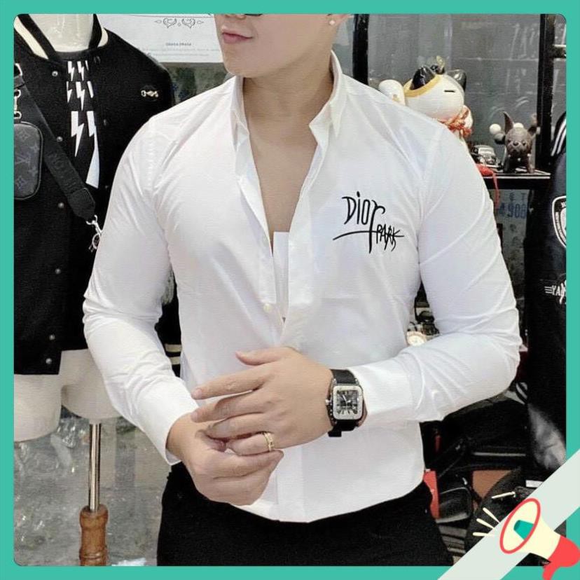 Chất Xịn ÁO SƠ MI IN THÊU TAY DÀI IN CHỮ DIOR - ITTD25