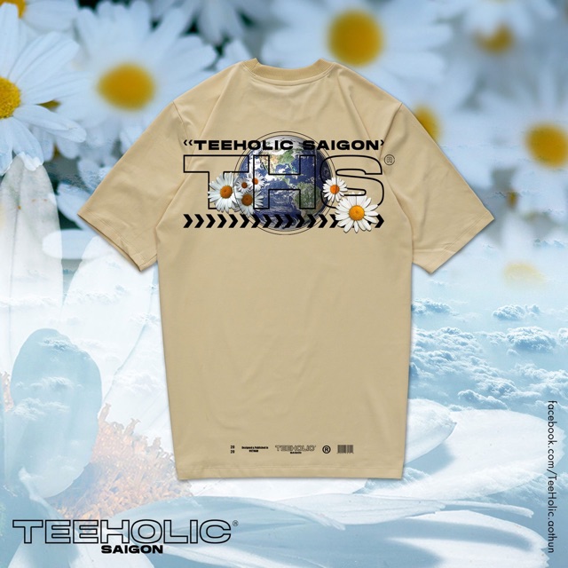 [TeeHolic ] Áo Thun Unisex In Hình Hoa Cúc Daisy, màu Trắng Tím Hồng Nude