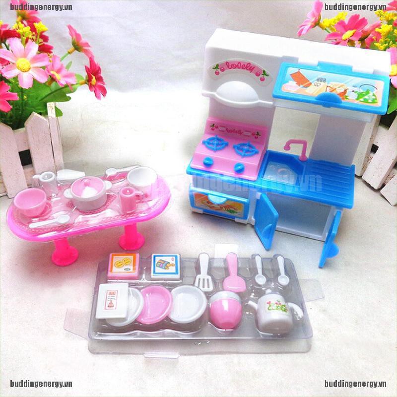 Set bàn ăn nhà bếp 20 món cho nhà búp bê đồ chơi