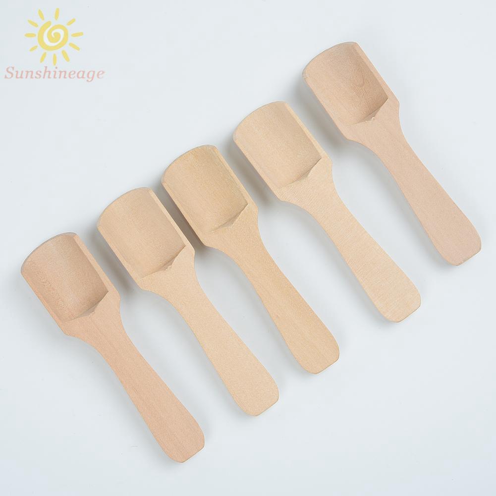 Mới Set 5 Muỗng Gỗ Múc Trà / Cà Phê / Mật Ong Mini Thông Dụng