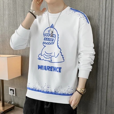 Áo thun sweater tay dài cổ tròn in hình cá tính thời trang thu đông mới dễ phối đồ cho nam