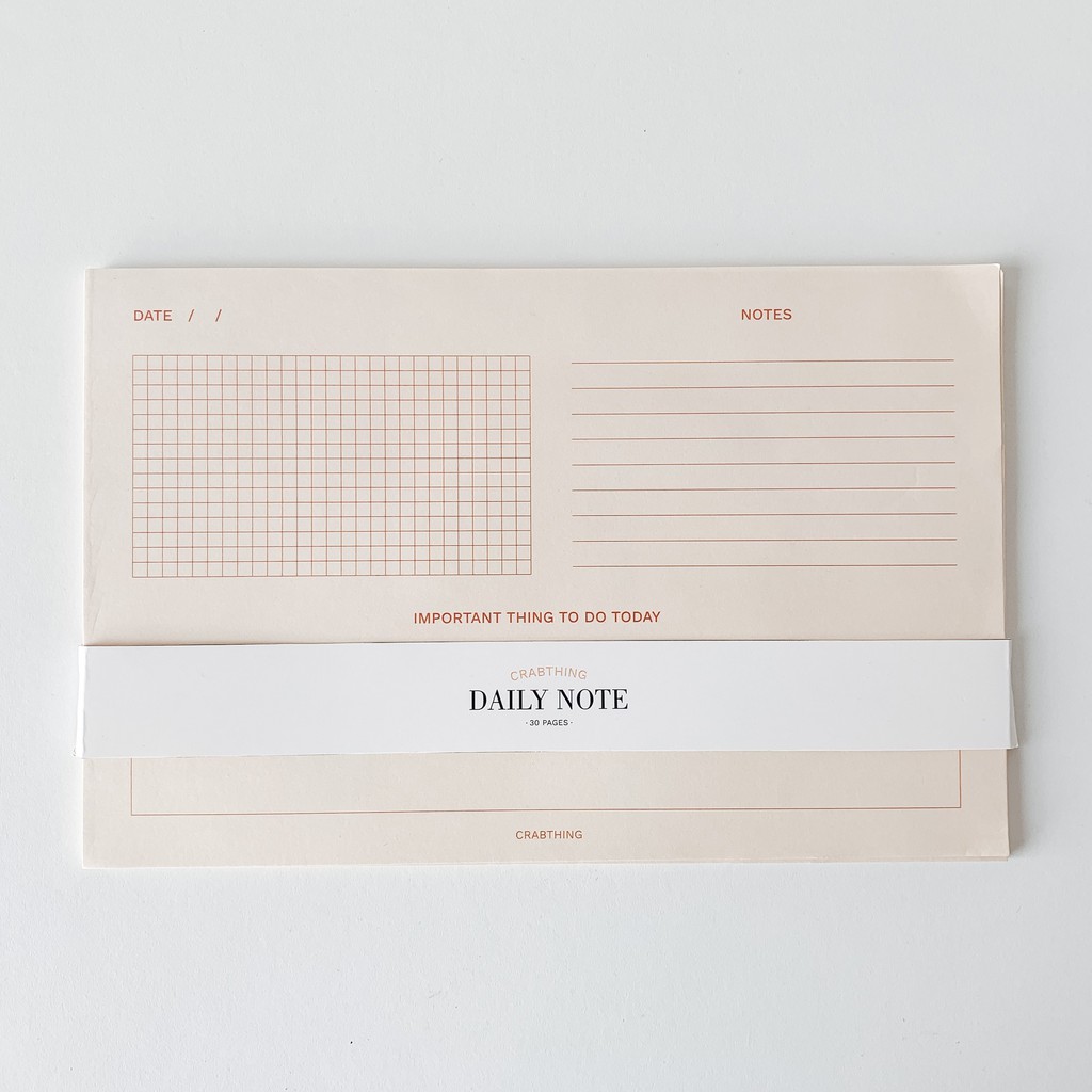 Giấy note ghi chú công việc hàng ngày - Crabit Daily Notepad - 30 tờ