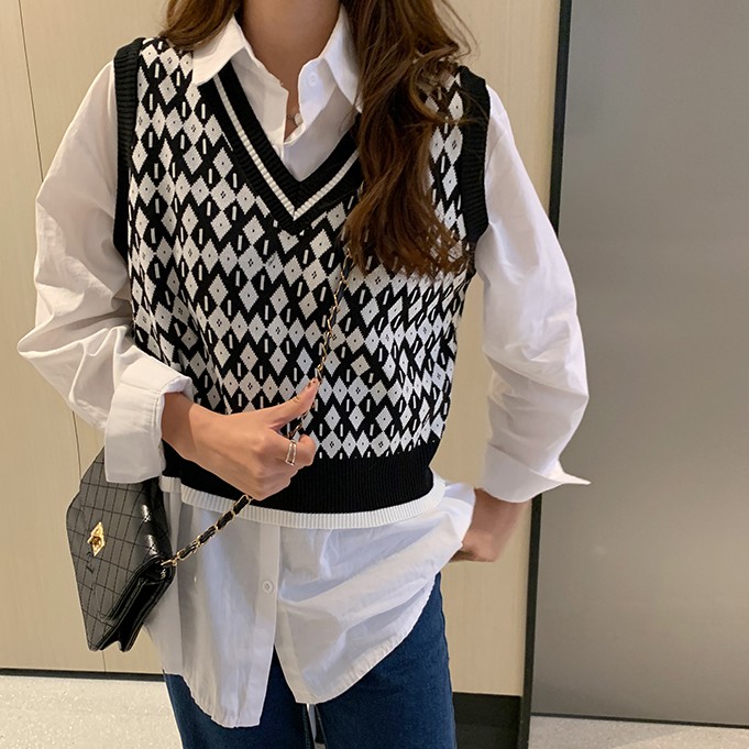 [SẴN] Áo gile len nữ Ulzzang Quảng Châu AGL10 | BigBuy360 - bigbuy360.vn