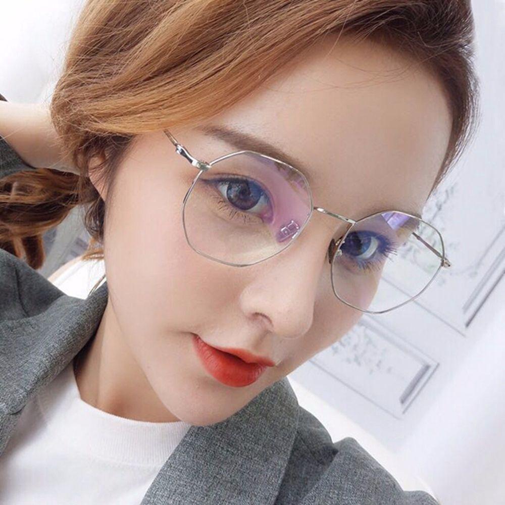 Mắt Kính Chống Ánh Sáng Xanh Hình Lục Giác Phong Cách Hàn Quốc Thời Trang Cho Nữ