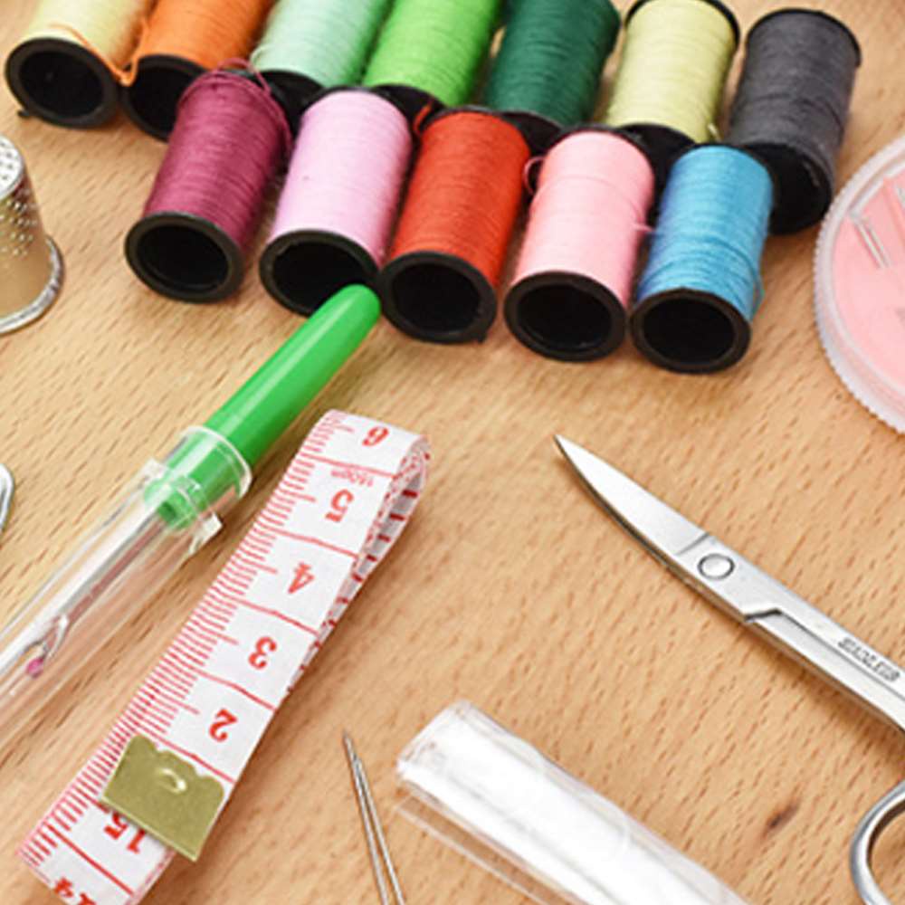 Lifedecor Home Travel Thread Threader Needle Tape Measure Scissor Sewing Kit Durable