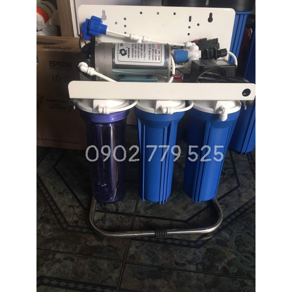 Bộ 3 cốc lọc sinh hoạt 10inch ren 21 có bơm ( Không kèm giá đỡ bộ lọc)