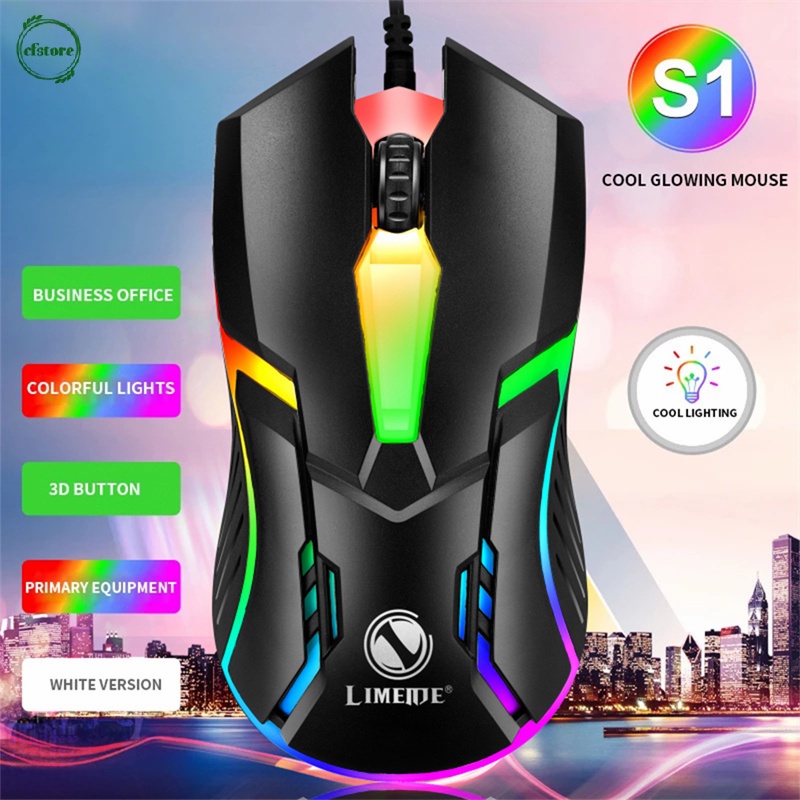 Chuột Quang Chơi Game Có Dây USB Phát Sáng Cf S1
